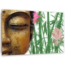 Cadre imprimé sur toile avec image bouddha et bambou fabriqué en mdf et toile