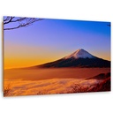 Cadre décoratif en hdf avec image du mont fuji imprimée sur papier satiné bleu