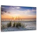 Cadre décoratif horizontal en hdf imprimé sur papier coucher du soleil sur la plage