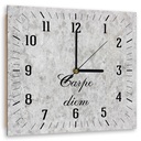 Horloge murale décorative en panneau de fibres de bois classique avec une finition de couleur grise