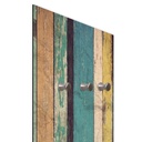 Porte-manteaux en panneau de fibres de bois et papier satiné avec dessin bois de couleurs