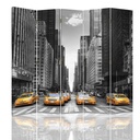 Paravent avec image de taxis new yorkais fabriqué en mdf et toile