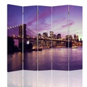 Paravent pliable composé de cinq parties manhattan plongée de violet