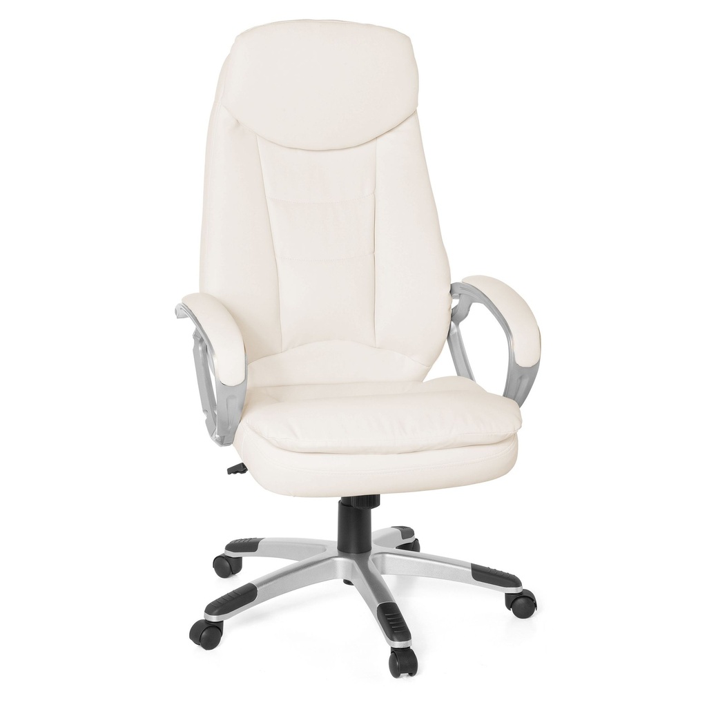 Chaise de Bureau Design Cosenza Simili Cuir Blanc