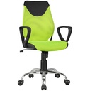 Chaise de bureau enfant KiKa noir citron vert pour enfants à partir de 6 ans avec dossier