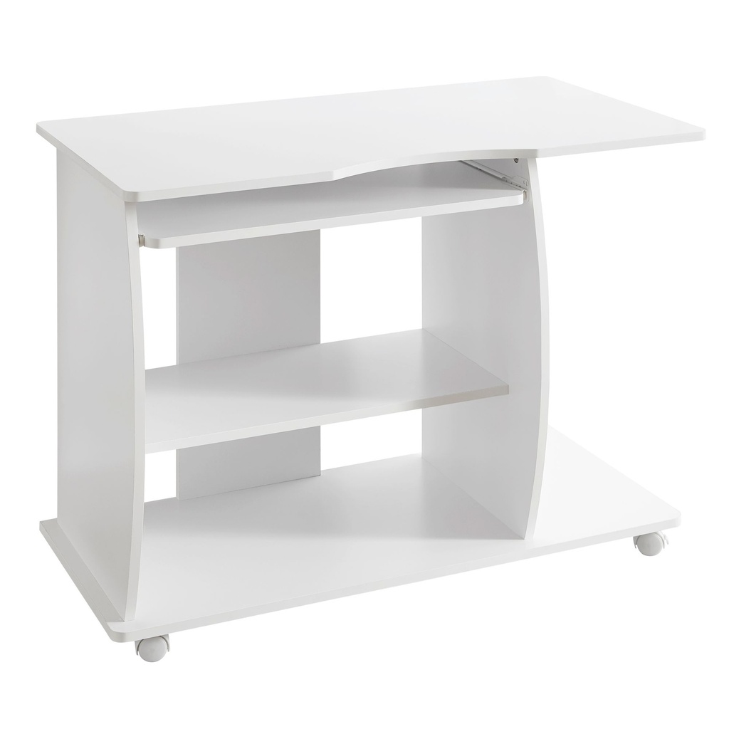 Table d'ordinateur DIANA enroulable blanc 90 x 71 x 50 cm avec tiroir clavier