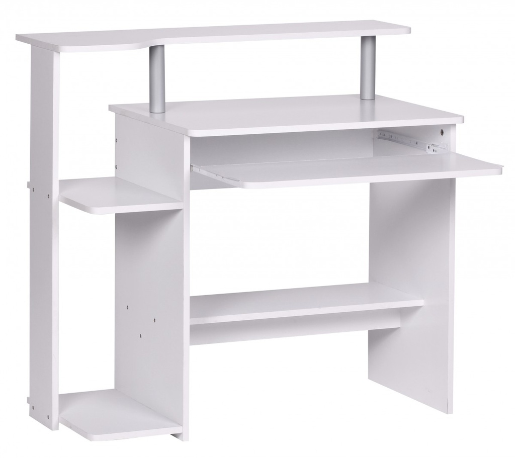 Table d'ordinateur blanche 94 x 90,5 x 48,5 cm table d'ordinateur portable moderne avec tiroir pour clavier