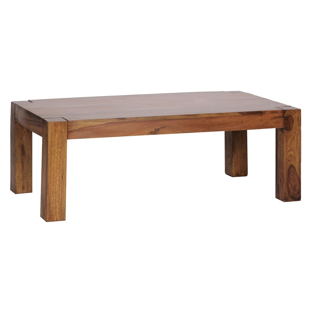 Table basse MUMBAI en bois de Sesham massif 110 cm de large design style maison de campagne marron foncé