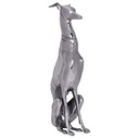 Décoration Design Chien en aluminium argenté Sculpture de lévrier Statue de chien