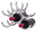 Design casier à vin en aluminium VINO 6 bouteilles en argent 29x24x14 cm