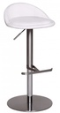 Tabouret de bar blanc en acier inoxydable réglable en hauteur hauteur d'assise 54 - 79 cm