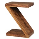 Table d'appoint MUMBAI bois massif Sheesham Z Cube 59cm haut design marron style maison de campagne