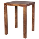 Table de bar MUMBAI en bois de Sesham massif 80 x 80 x 110 cm, carrée marron foncé