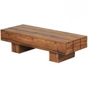 Table basse SIRA en bois de Sesham massif 120 cm de large style maison de campagne marron foncé