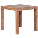 Table à manger MUMBAI en bois d'acacia massif 80 cm design, style maison de campagne marron foncé