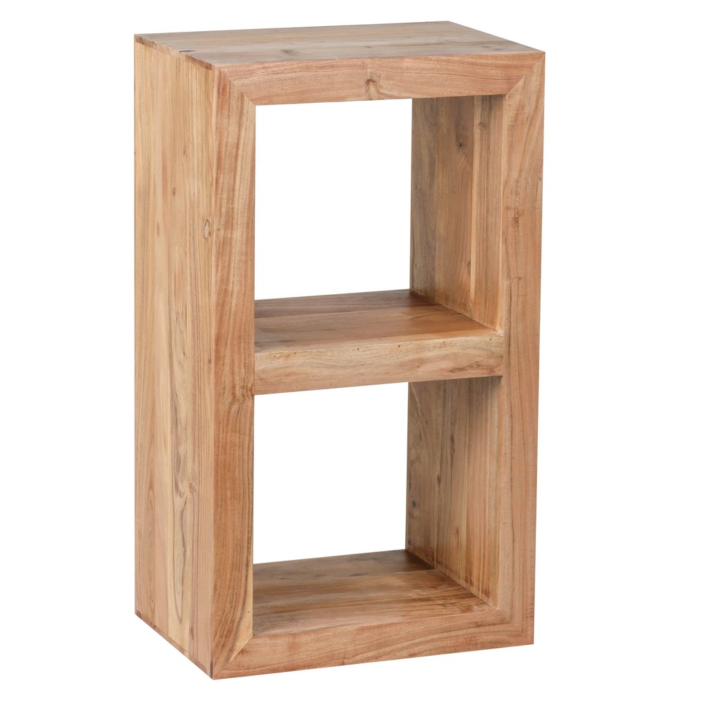 Étagère sur pied MUMBAI bois d'acacia massif 88 cm de haut 2 étagères design étagère en bois produit naturel style maison de campagne