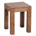 Table d'appoint MUMBAI en bois de Sesham massif 35 x 35 cm, design style maison de campagne marron foncé