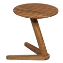 Table d'appoint BOHA en bois massif Sheesham design 45 x 45 cm ronde, style maison de campagne en bois naturel