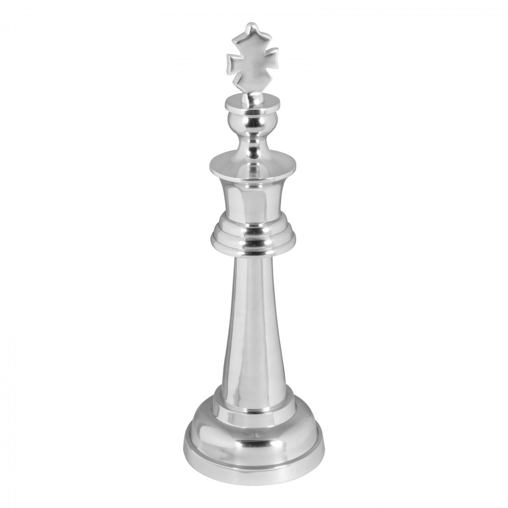 Pièce d'échecs décorative KÖNIG décoration en aluminium poli 70 cm figure décorative statue sculpture grand aluminium unique moderne XXL