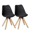 Lot de 2 chaises de salle à manger rétro Lima Noir