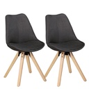 Lot de 2 chaises de salle à manger rétro Lima anthracite