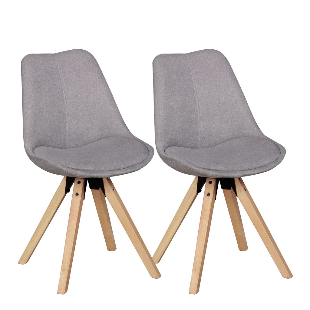 Lot de 2 chaises de salle à manger rétro Lima gris clair WL5.029