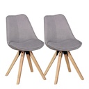 Lot de 2 chaises de salle à manger rétro Lima gris clair WL5.029