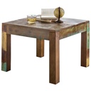 Table basse KALKUTTA 60 x 47 x 60 cm, bois massif, shabby chic, carrée