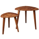 Design Lot de 2 petites tables gigognes en bois massif Sheesham