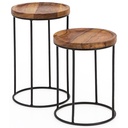 Design Lot de 2 tables gigognes en métal Sheesham, petite taille