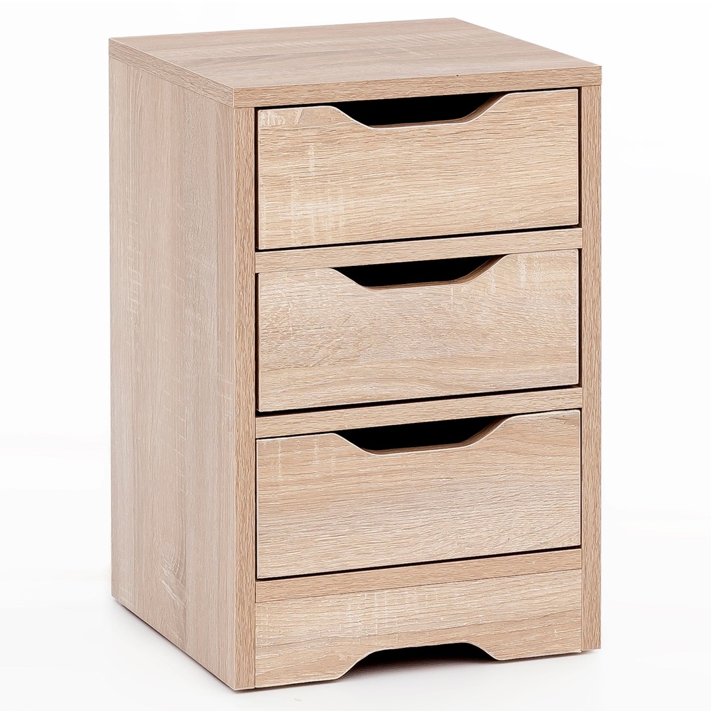 Console de nuit 31x49x31 cm Sonoma avec 3 tiroirs