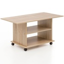 Table basse Design 95 x 51 x 54,5 cm Sonoma rotative avec roulettes