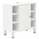 Meuble vasque 60 x 64 x 32 cm blanc avec porte