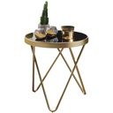 Design table d'appoint DANA 42x46x42cm, ronde noir/or mat