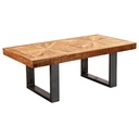 Table basse moderne en bois massif de manguier 105x40x55 cm, au design industriel