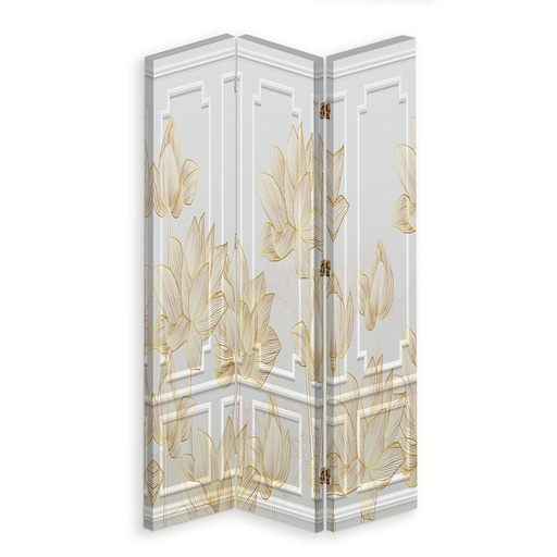 [A06206] Paravent séparateur d'espaces impression sur toile avec cadre en mdf design floral