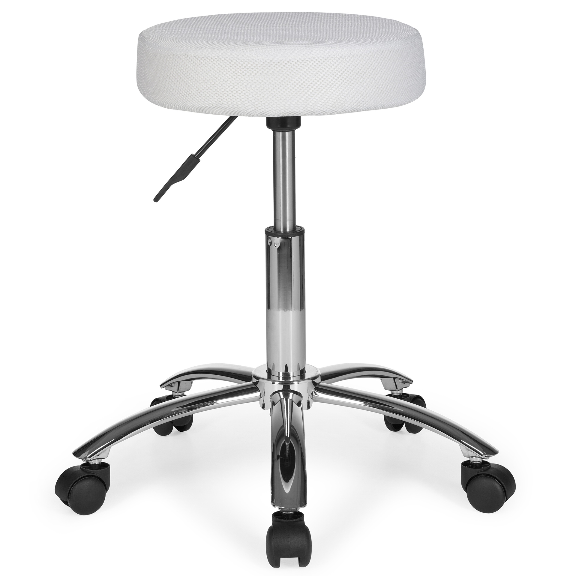 [A09416] Tabouret Leon Design tabouret de travail revêtement en tissu blanc