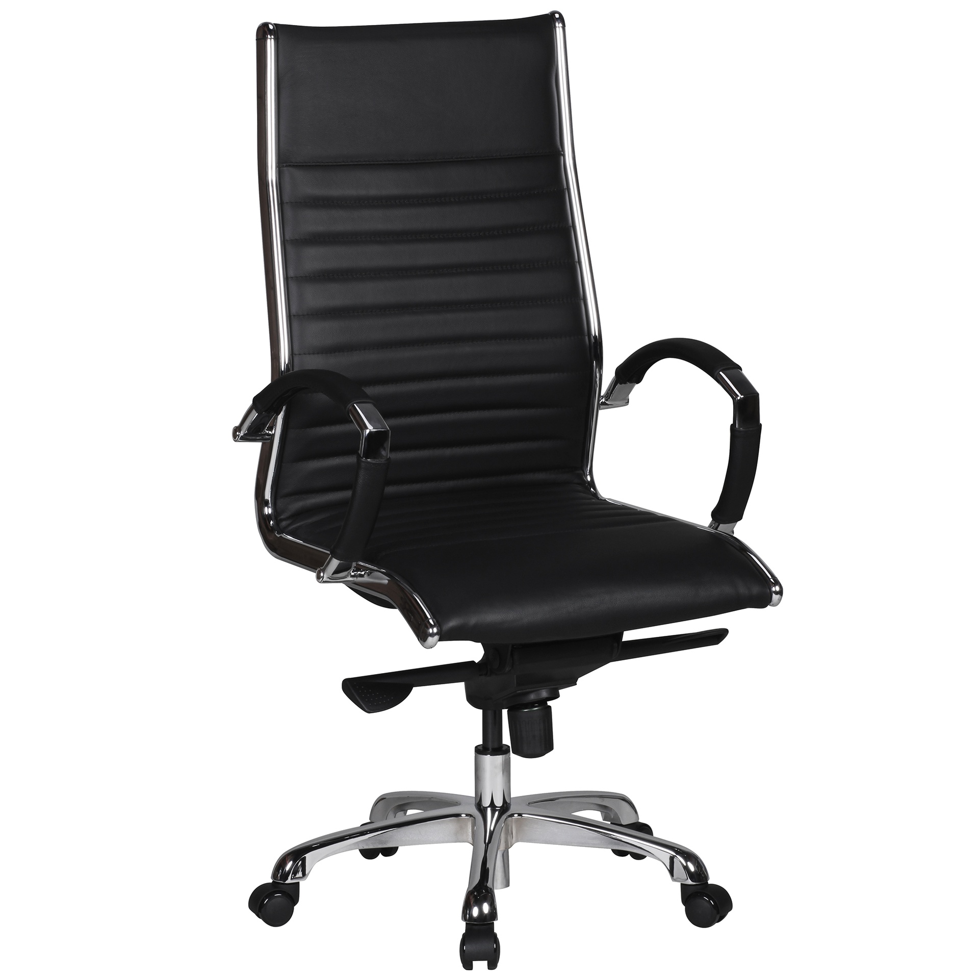 [A09440] Chaise de bureau Salzburg 1 revêtement cuir véritable noir