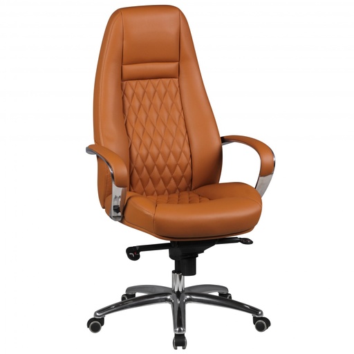 [A09459] Chaise de Bureau Austin Cuir Véritable Caramel