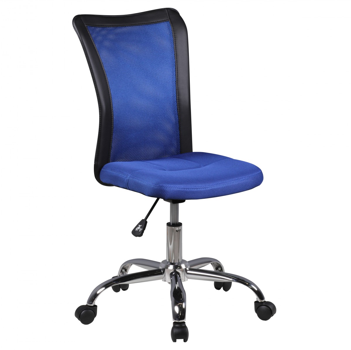 [A09466] Chaise de bureau pour enfant LUKAS bleu pour enfants à partir de 6 ans avec dossier et roulettes souples
