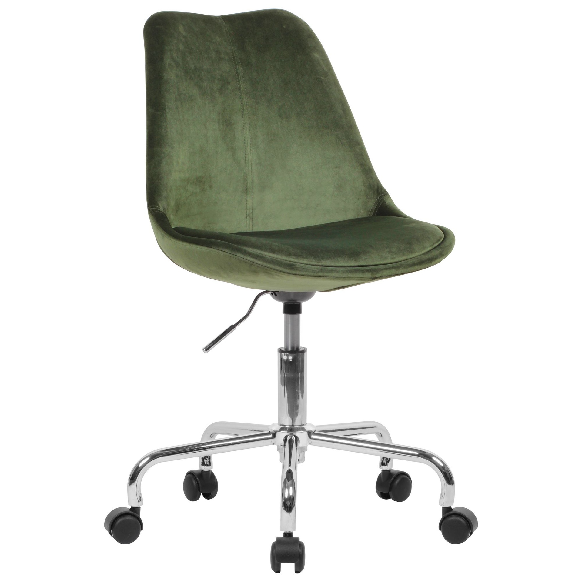 [A09495] Chaise de bureau velours vert