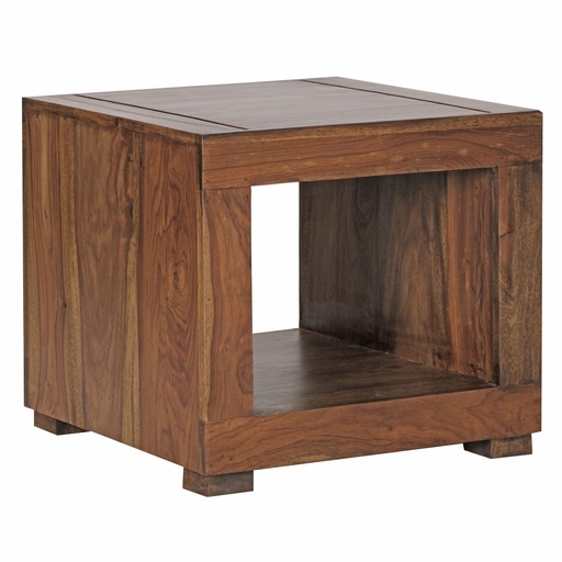 [A09553] Table basse MUMBAI en bois de Sesham massif 50 cm de large, design style maison de campagne marron foncé