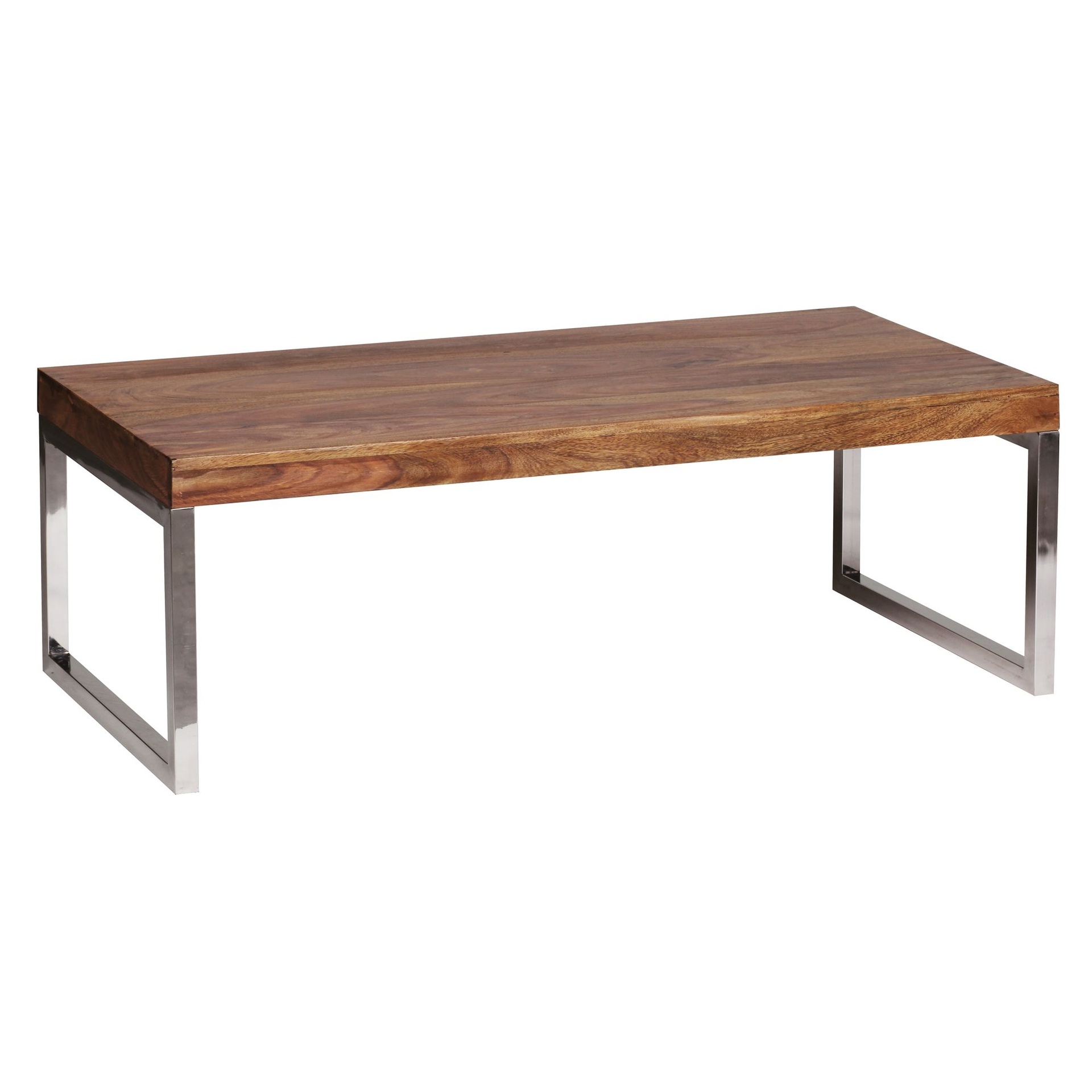 [A09576] Table basse GUNA en bois massif Sheesham 120 cm de large design marron foncé style maison de campagne