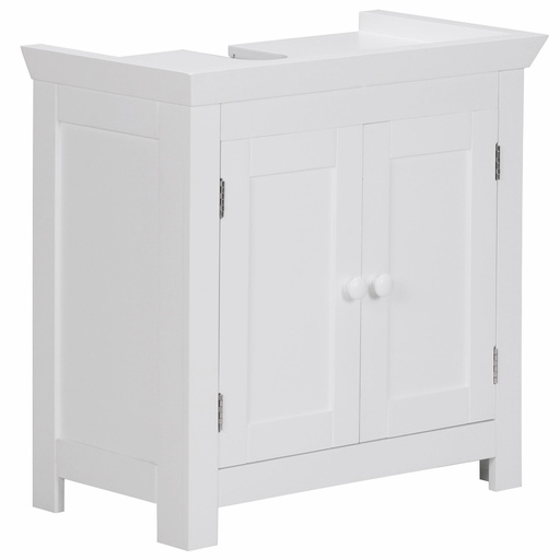 [A09599] Design meuble vasque avec 2 portes blanc