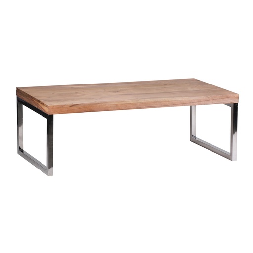 [A09626] Table basse GUNA en bois d'acacia massif 120 cm de large design marron foncé style maison de campagne