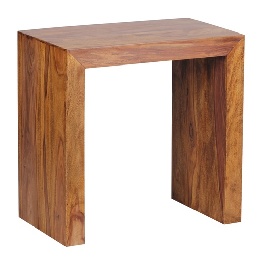 [A09670] Table d'appoint MUMBAI en bois de Sesham massif 60 x 35 cm, design style maison de campagne marron foncé