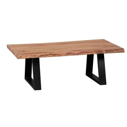 [A09713] Table basse GAYA en bois d'acacia massif, 115 x 40 x 60 cm de style maison de campagne