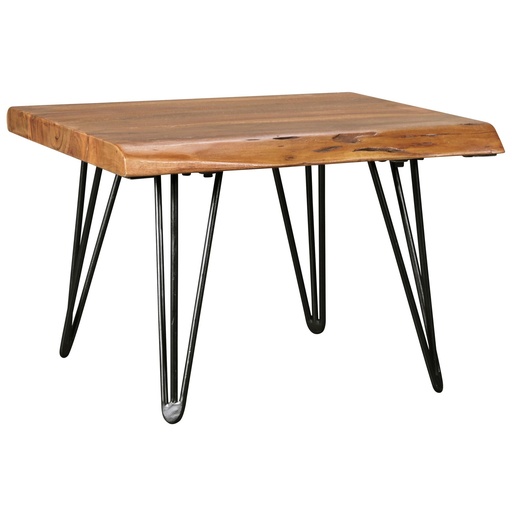 [A09778] Table basse design MAHILO table en bois massif bord d'arbre 56 x 38 x 51 cm