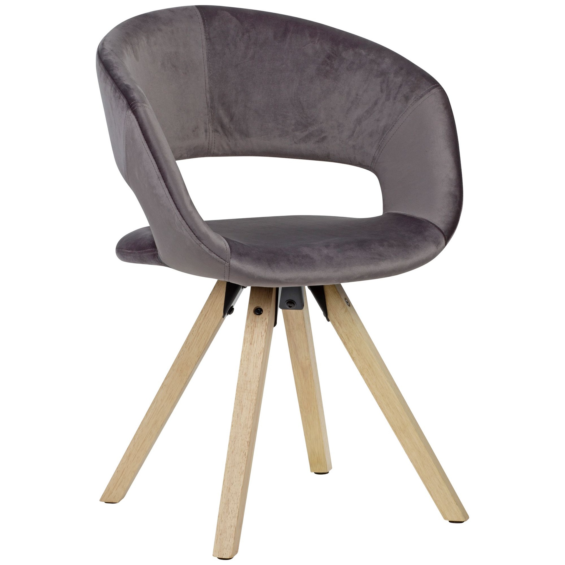 [A09990] Chaise de salle à manger en velours gris foncé moderne