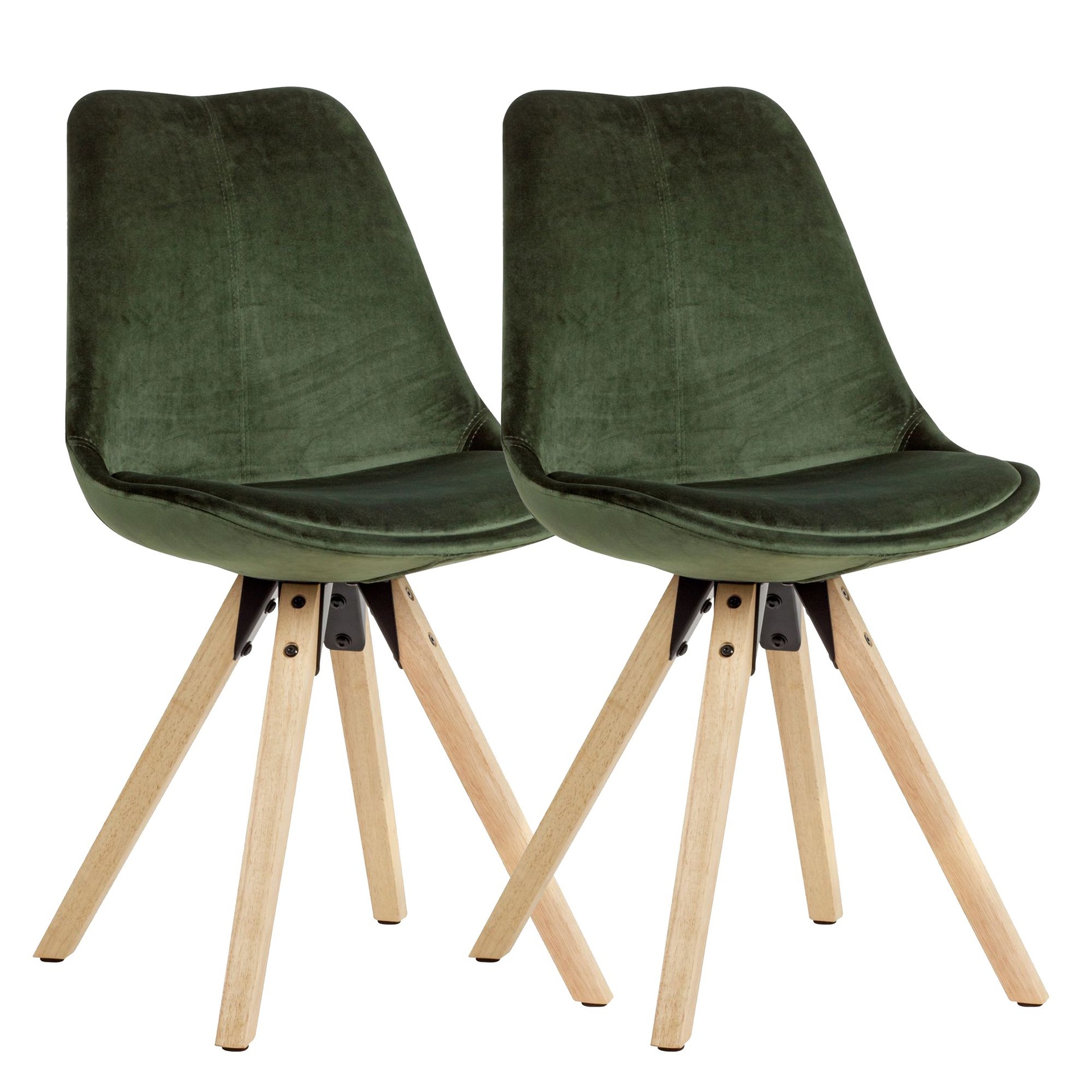 [A09993] Soft dining chair set de 2 sans accoudoirs en vert